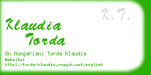 klaudia torda business card